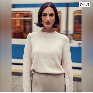 Ministry of Supply Women’s Atlas Merino Crewneck Sweater Ivory XS